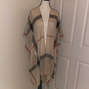 Jessica McClintock Elegant Plaid Cape/Wrap.